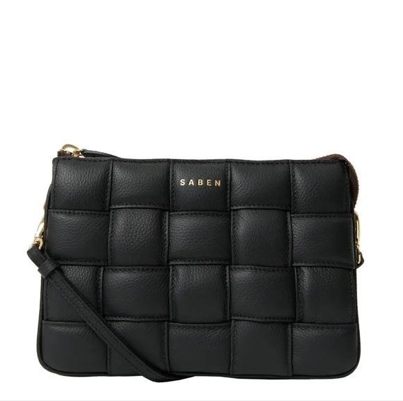 Saben Black Padded Woven Crossbody Bag Tilly's Big Sis - Picture 2 of 8